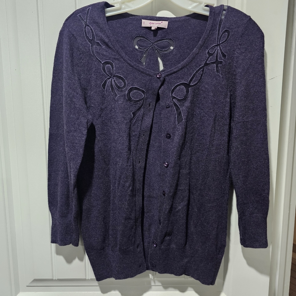 Per Una Purple Cardigan Knit